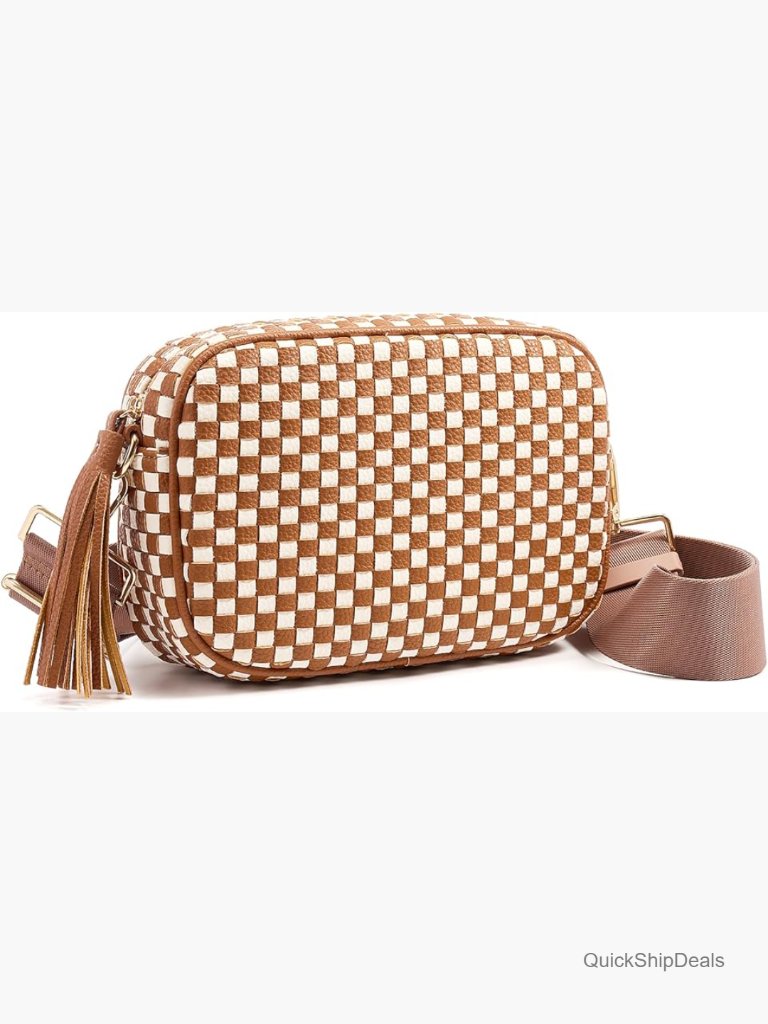 Pu Leather Crossbody Bag With Adjustable Strap And Tassel Accent